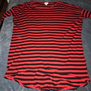LuLaRoe Irma - Red and Black stripes